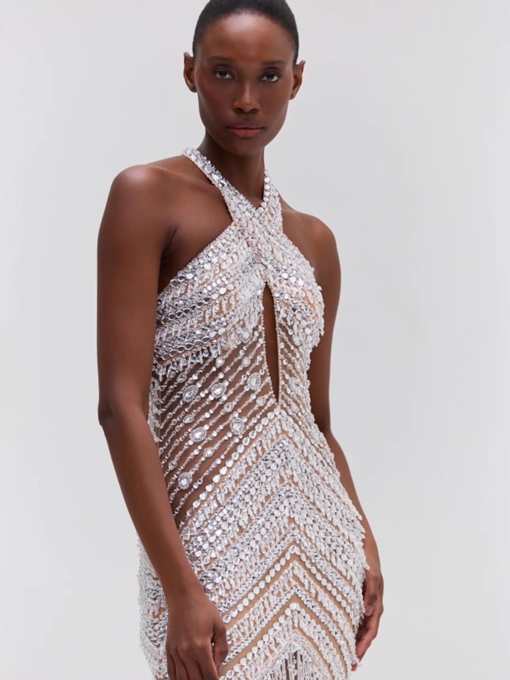 PatBO Hand Embroidered Swarovski Crystal Gown - Picture 7 of 8